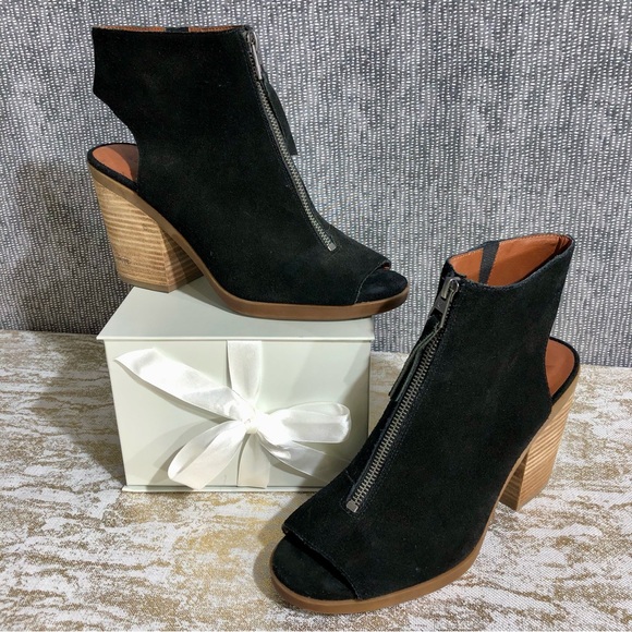 Lucky Brand Open Toe Suede Bootie Sz 10 - Picture 13 of 13